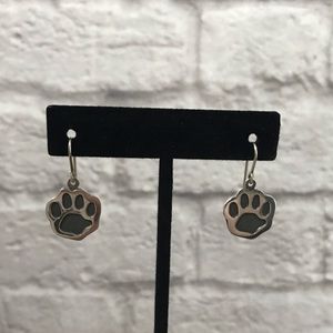 Sterling Silver Paw Print Earrings